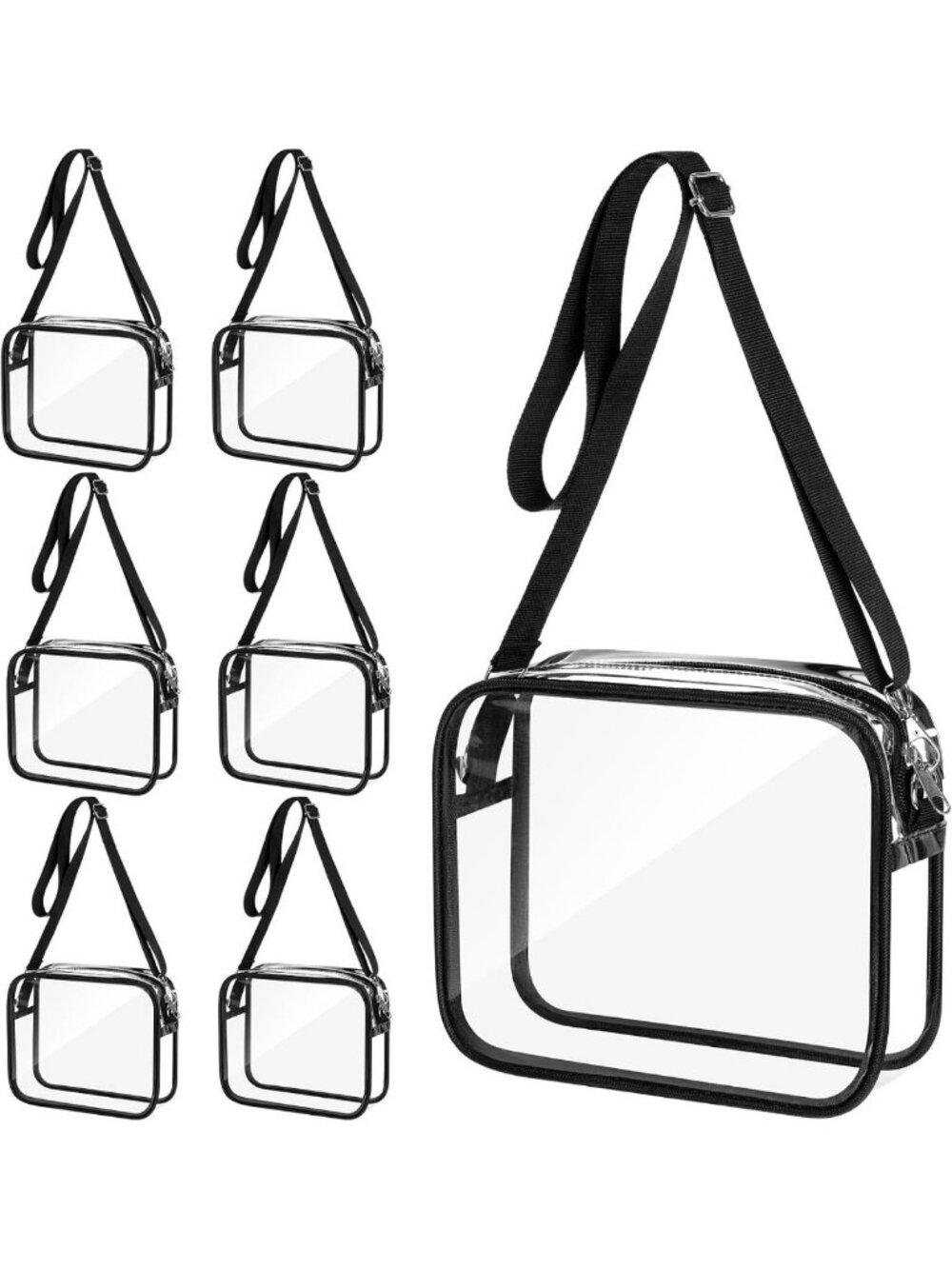 Clear Crossbody Bag - Stadium Approved PVC Purse for Concerts & Sports Events